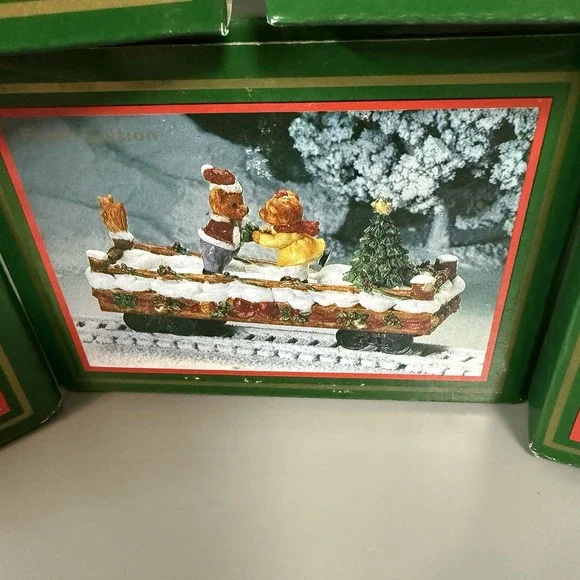 VTG 1994 North Pole Express 5 Box Christmas Train Set Village First Edition - Picture 4 of 15